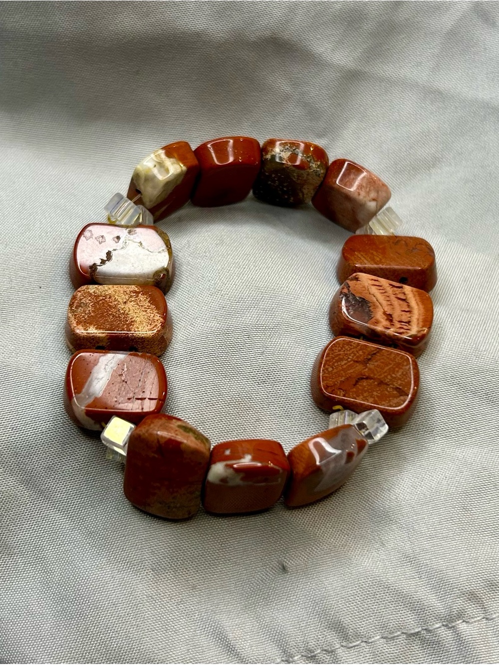Brown-Red Jasper Stretch Bracelet
